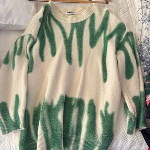 Cozy Green and Cream Sweater